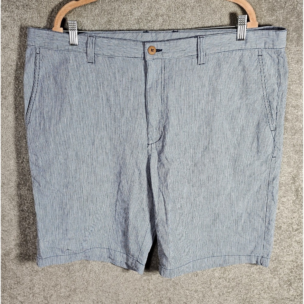 Tommy Bahama Linen Blend Bermuda Shorts Mens Size 40 Blue Striped Nautical Beach